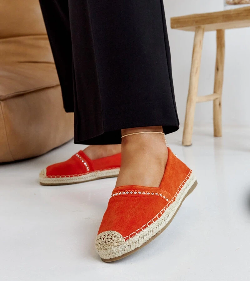 Oranžinės espadrilės su cirkoniais Abia