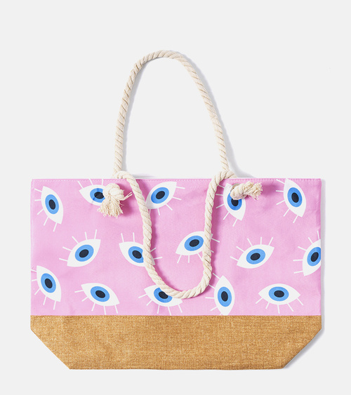 Rožinis paplūdimio krepšys Elsina