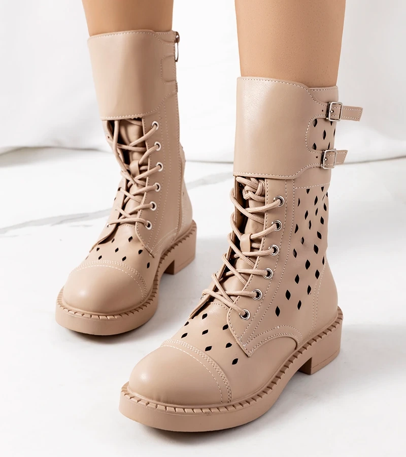 Smėlio spalvos ažūriniai aulinukai „Finlay“