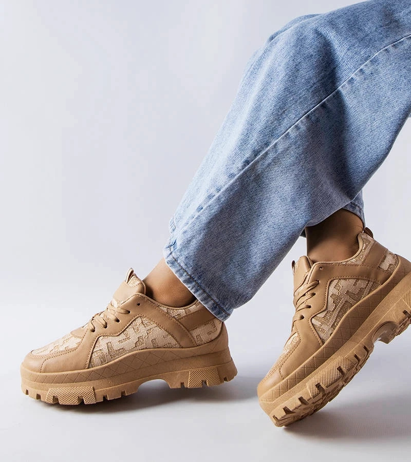 Tamsiai smėlio spalvos masyvūs sportbačiai „Brunswick“