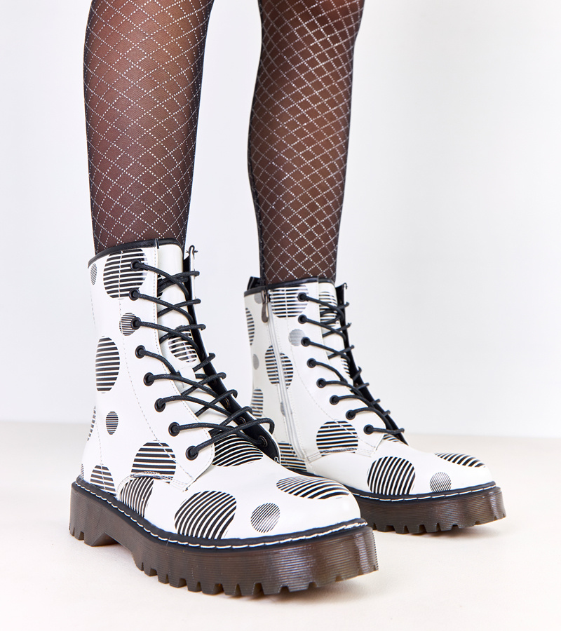 Baltos moteriškos platforminiai auliniai batai „Merelin“