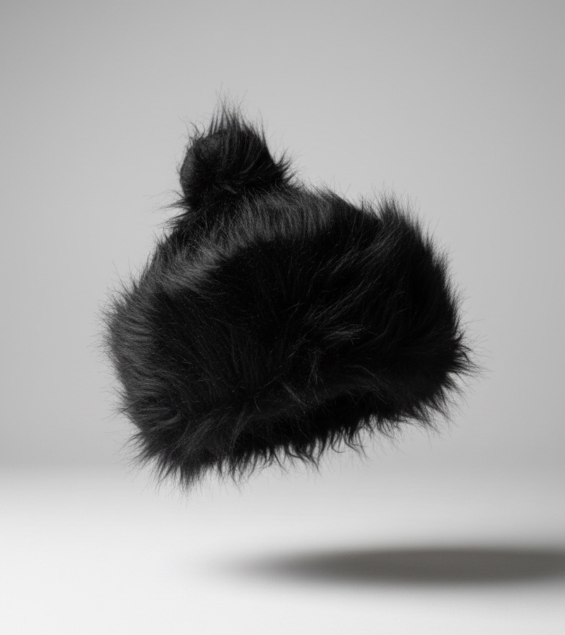 Juoda kepurė su bumbulu Leola