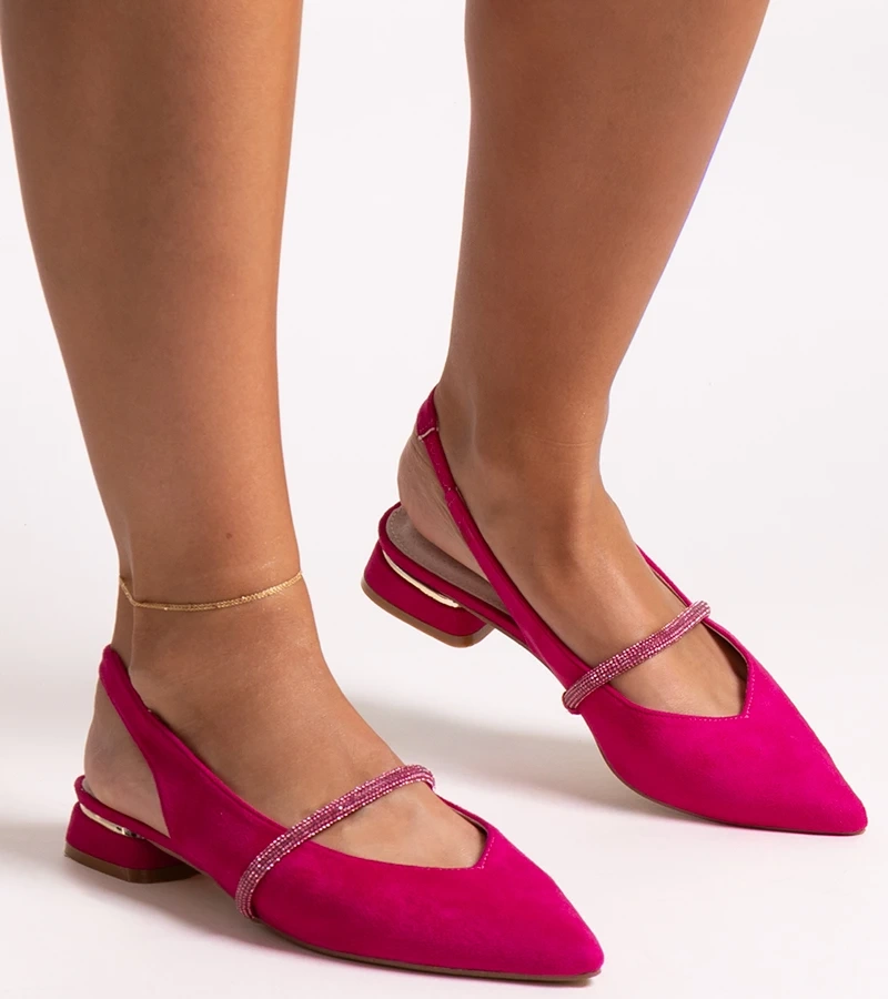 Tamsiai rožiniai balerinai su odiniu vidpadžiu Morcosa