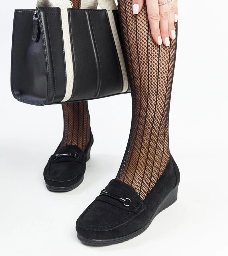 Juodi platforminiai mokasinai Amela