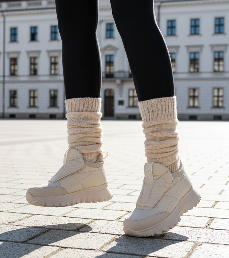 Pilki moteriški sniego batai su lipukais Penny