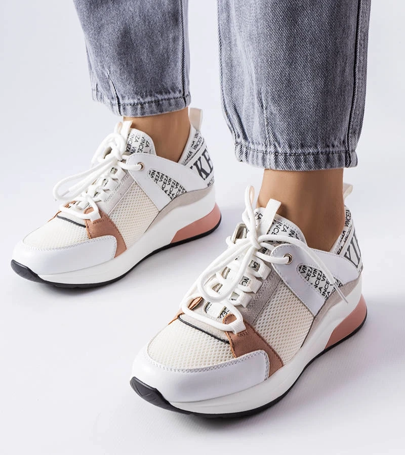 Balta ir rožinė „Vinceza“ sportinė avalynė