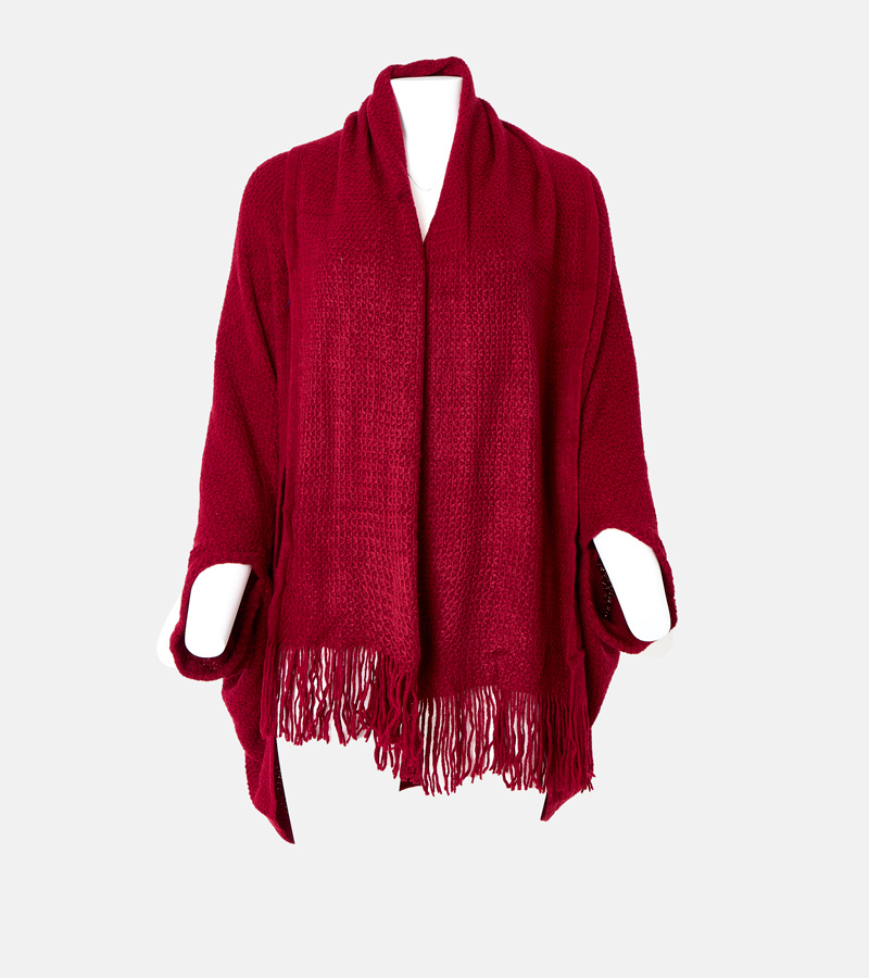 Bordo spalvos pelerinė su kutais Noah