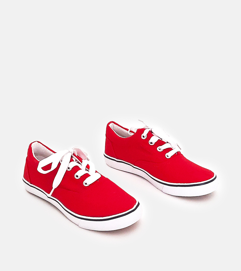 Raudoni vaikiški sportbačiai su raišteliais Bollis